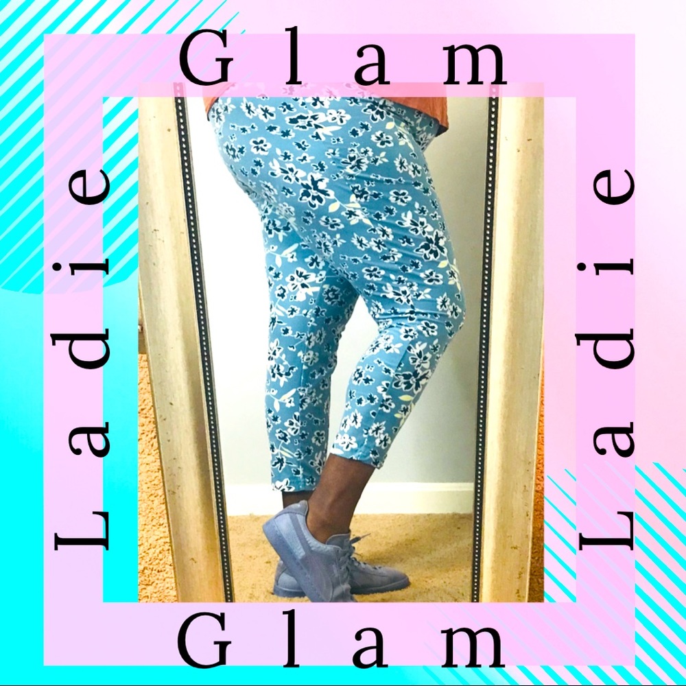 2X TERRA & SKY Baby Blue Leggings (Plus Size)